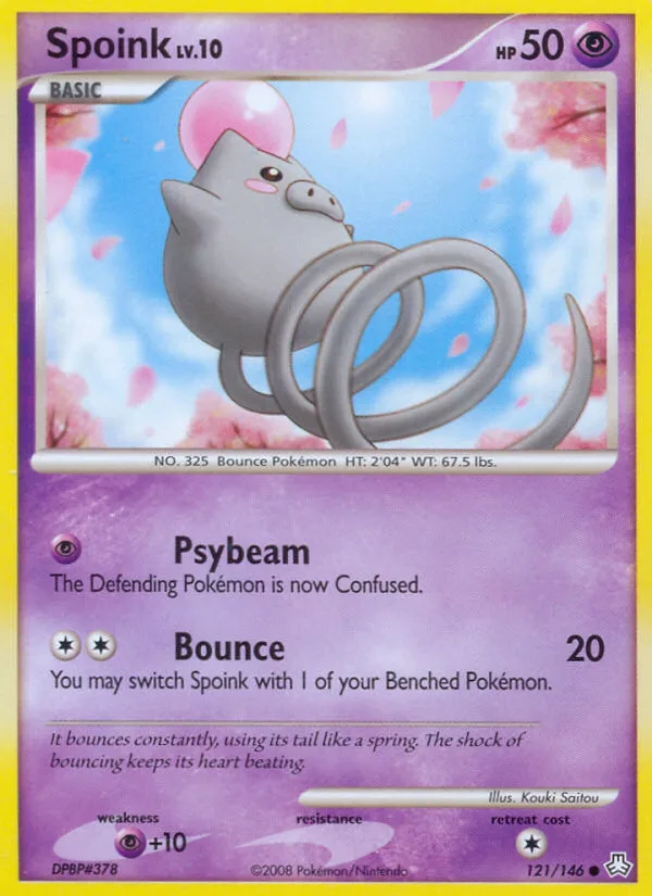 Spoink #121 Legends Awakened Pokemon card