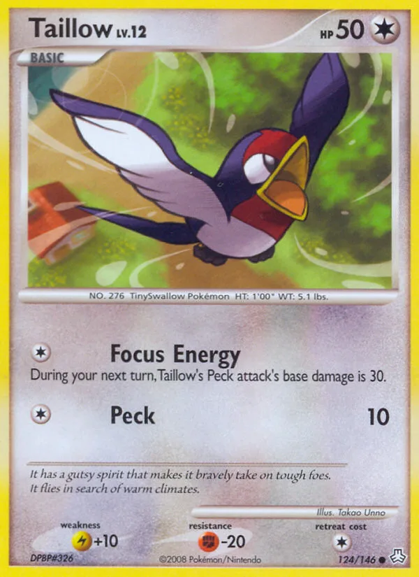 Taillow #124 Legends Awakened Pokemon card
