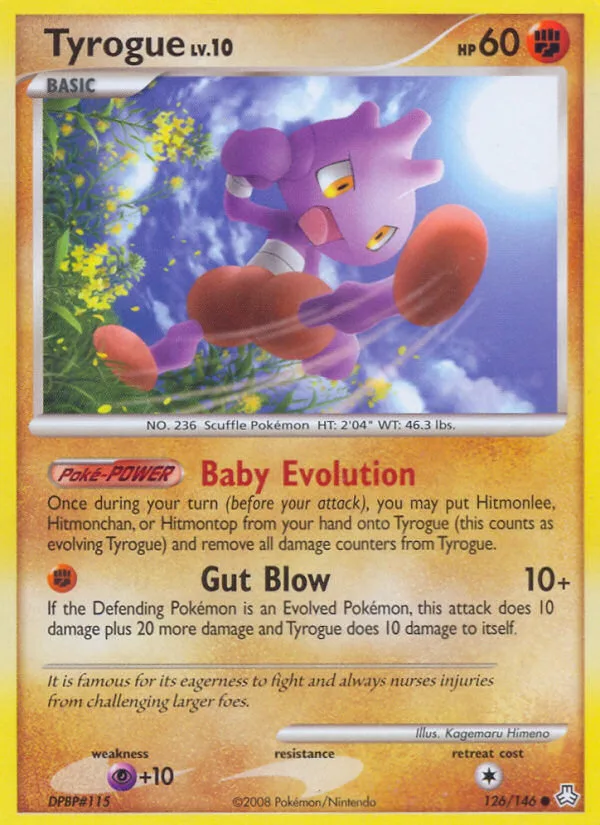 Tyrogue #126 Legends Awakened Pokemon card