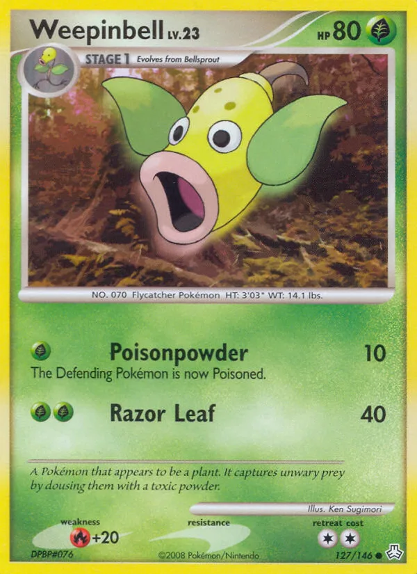 Weepinbell #127 Legends Awakened Pokemon card