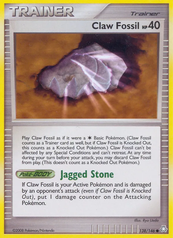 Claw Fossil #138 Legends Awakened Pokemon card