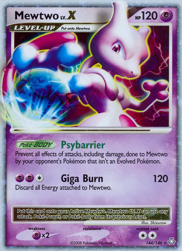 Mewtwo LV.X #144 Legends Awakened Pokemon card
