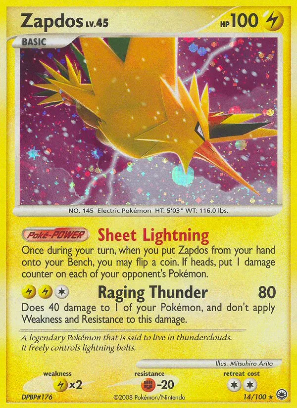 Zapdos #14 Majestic Dawn Pokemon card
