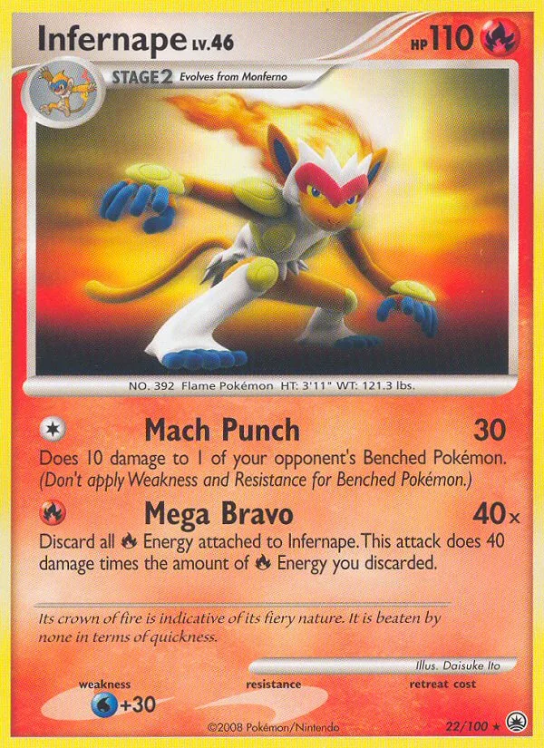 Infernape #22 Majestic Dawn Pokemon card