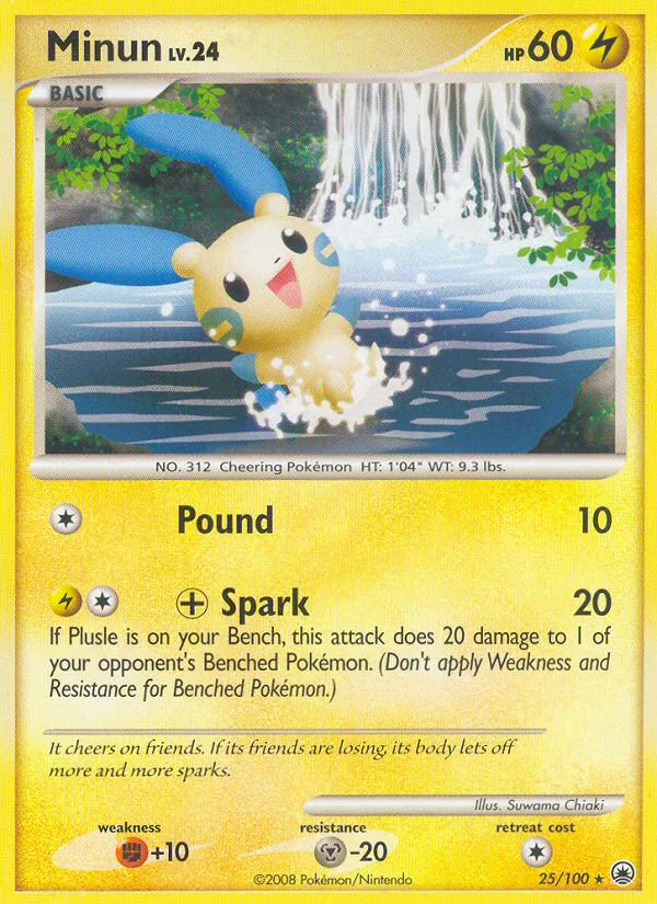 Minun #25 Majestic Dawn Pokemon card