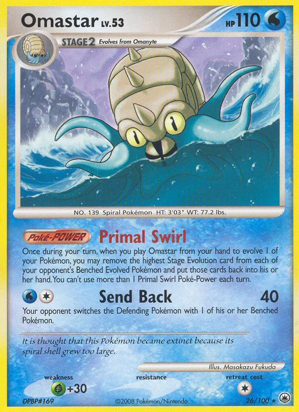Omastar #26 Majestic Dawn Pokemon card
