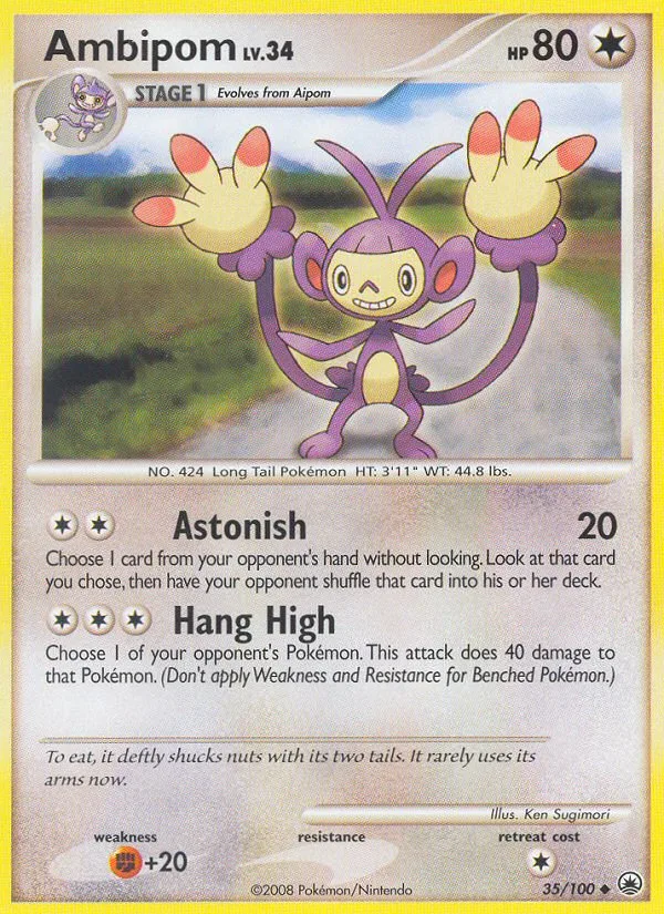 Ambipom #35 Majestic Dawn Pokemon card