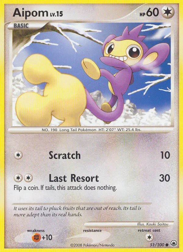 Aipom #51 Majestic Dawn Pokemon card