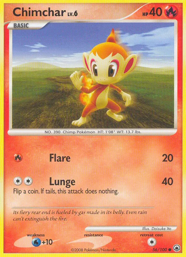 Chimchar #56 Majestic Dawn Pokemon card