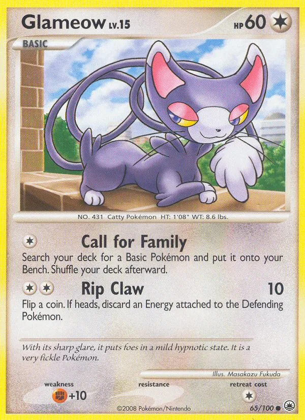 Glameow #65 Majestic Dawn Pokemon card