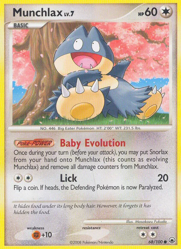 Munchlax #68 Majestic Dawn Pokemon card