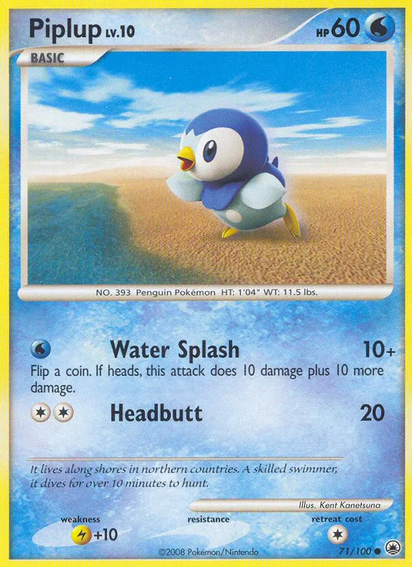 Piplup #71 Majestic Dawn Pokemon card