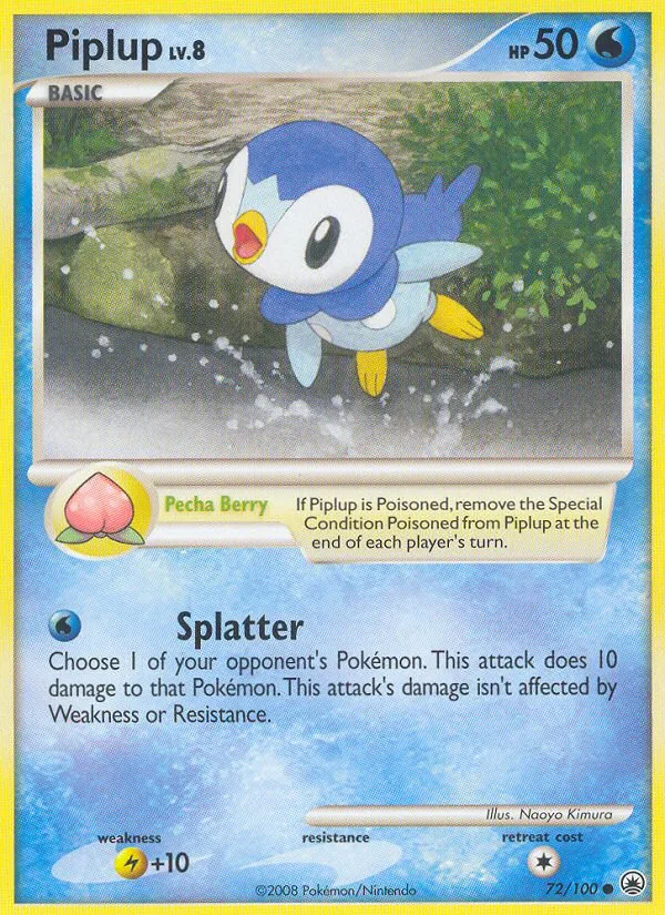 Piplup #72 Majestic Dawn Pokemon card