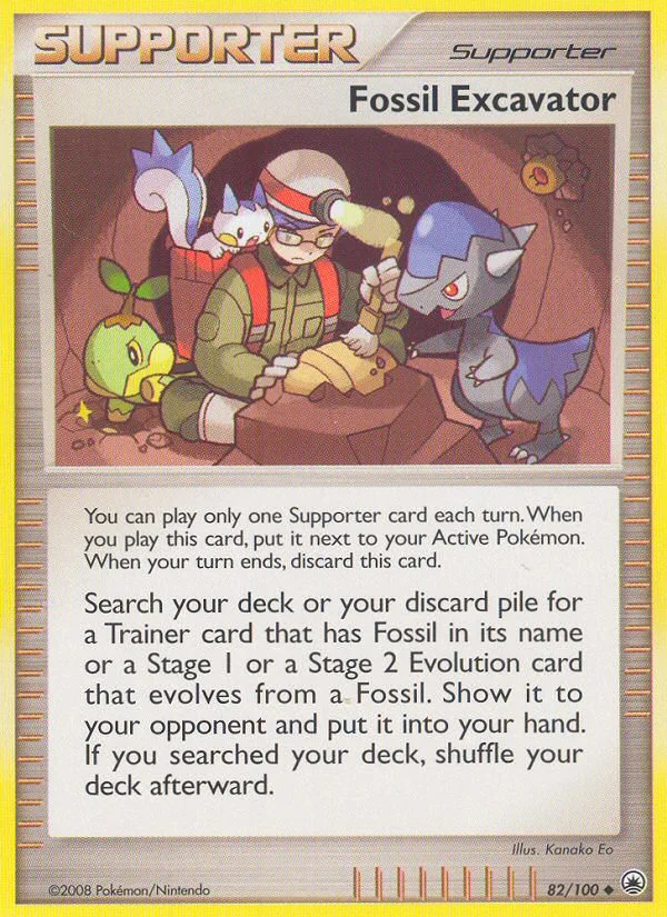 Fossil Excavator #82 Majestic Dawn Pokemon card