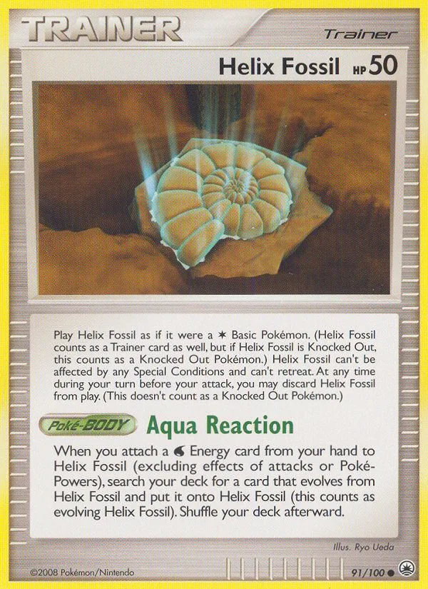 Helix Fossil #91 Majestic Dawn Pokemon card