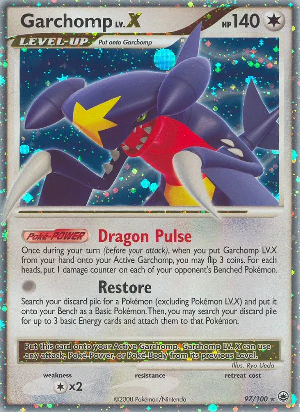 Garchomp LV.X #97 Majestic Dawn Pokemon card