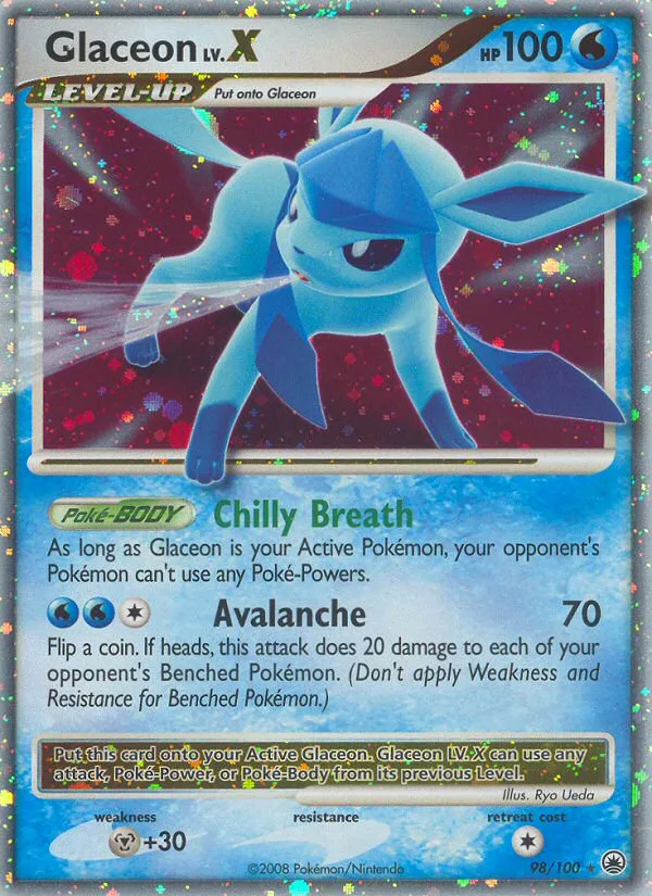 Glaceon LV.X #98 Majestic Dawn Pokemon card