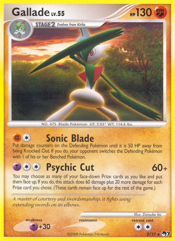 Gallade #2 POP Series 7 Pokemon card