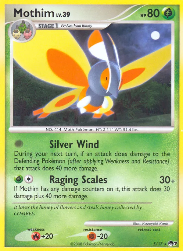 Mothim #5 POP Series 7 Pokemon card