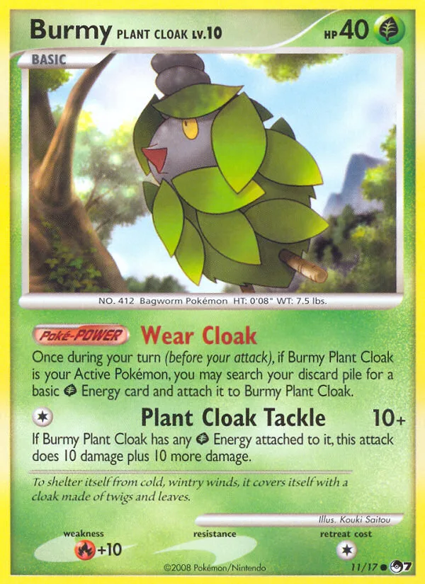 Burmy Plant Cloak #11 POP Series 7 Pokemon card