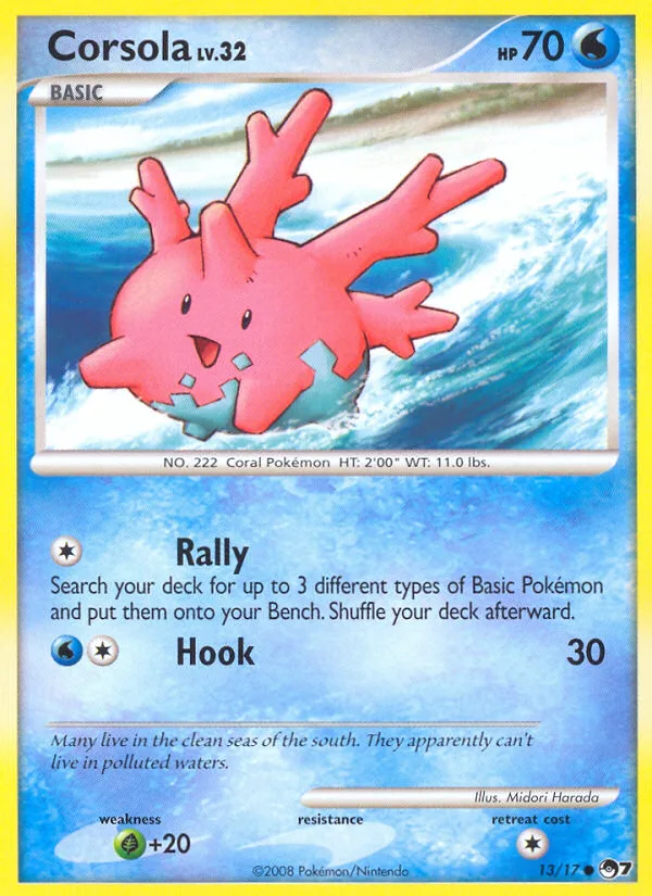 Corsola #13 POP Series 7 Pokemon card