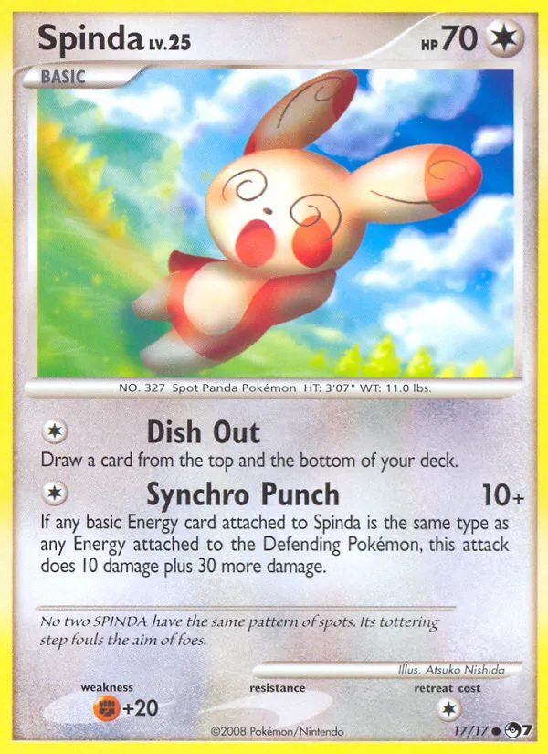 Spinda #17 POP Series 7 Pokemon card