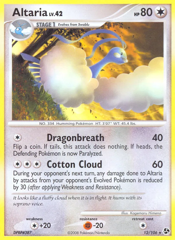 Altaria #12 Great Encounters Pokemon card