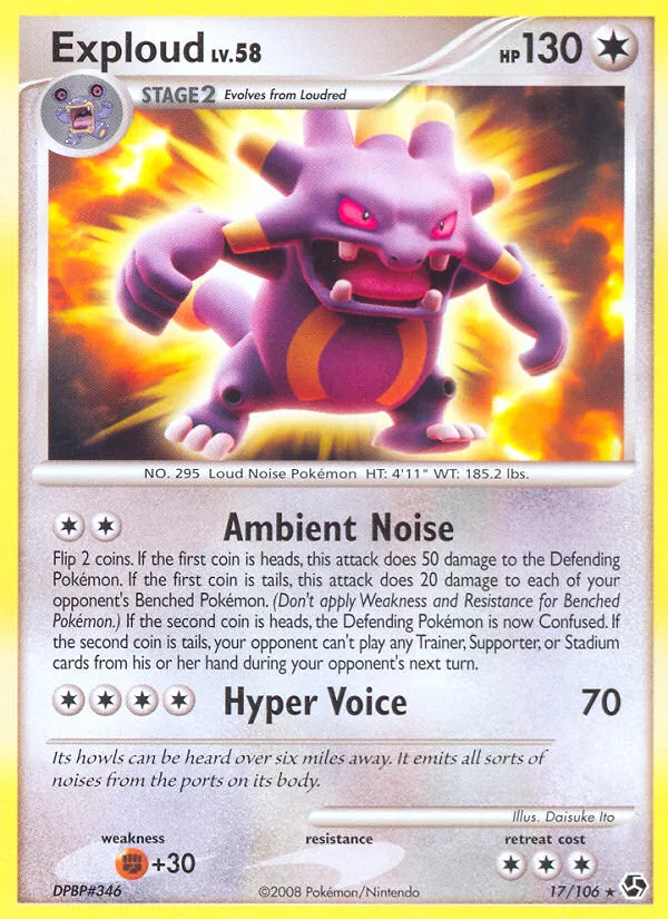 Exploud #17 Great Encounters Pokemon card