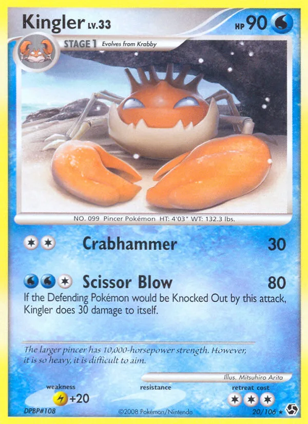 Kingler #20 Great Encounters Pokemon card