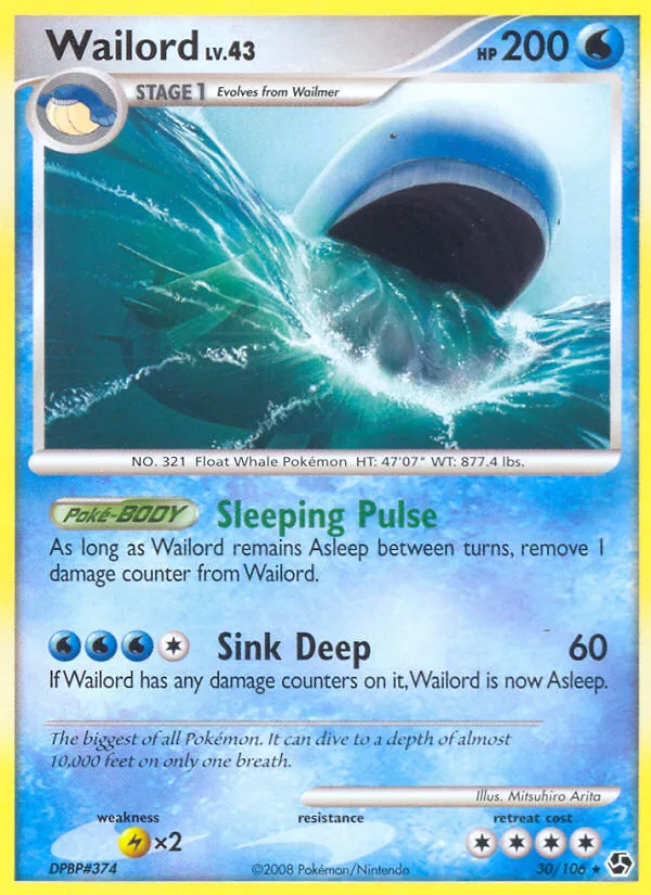 Wailord #30 Great Encounters Pokemon card