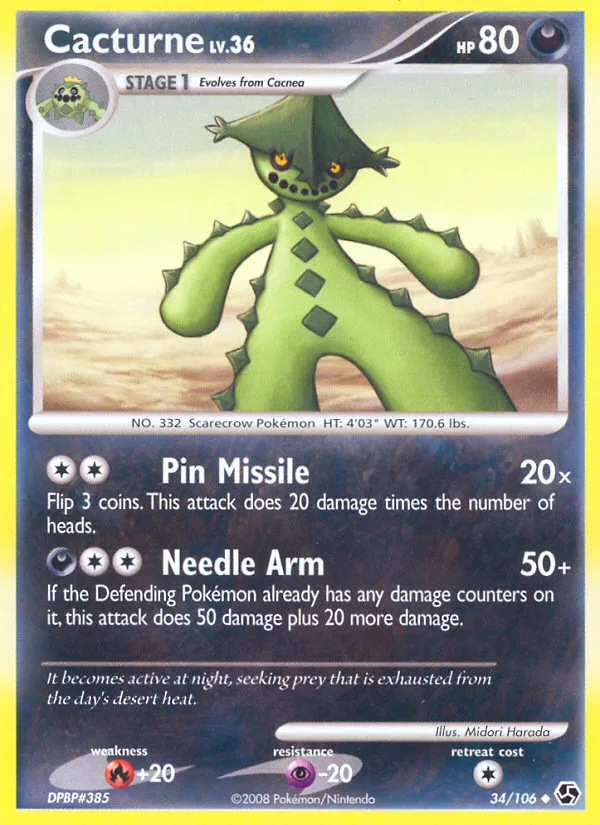 Cacturne #34 Great Encounters Pokemon card