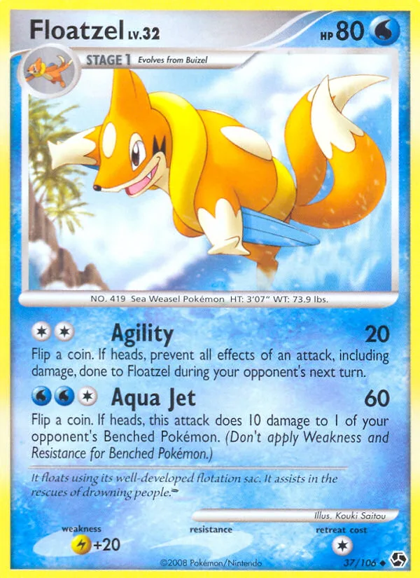 Floatzel #37 Great Encounters Pokemon card