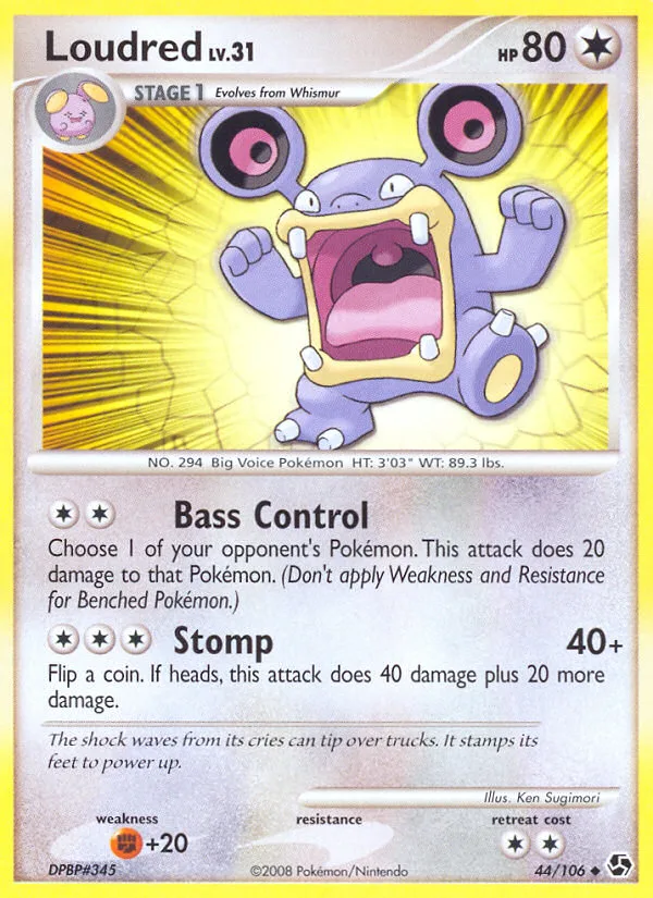 Loudred #44 Great Encounters Pokemon card