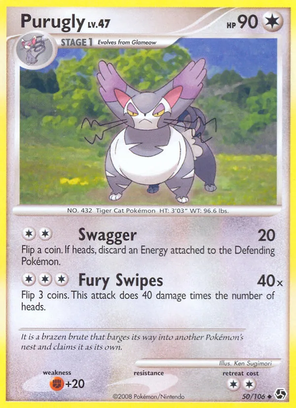 Purugly #50 Great Encounters Pokemon card