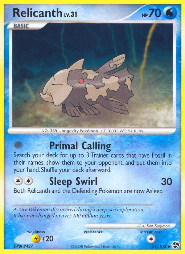 Relicanth #51 Great Encounters Pokemon card