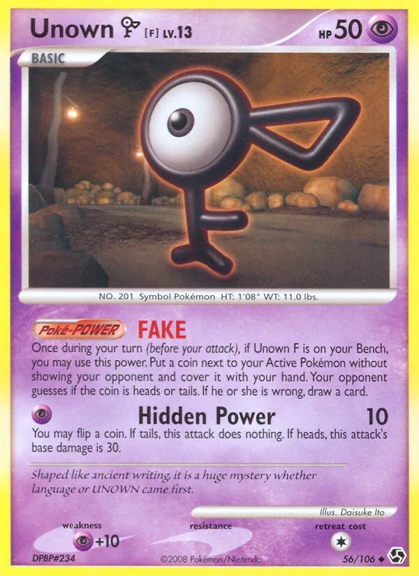 Unown [F] #56 Great Encounters Pokemon card