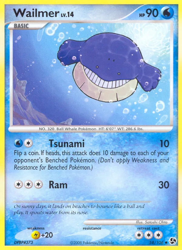 Wailmer #58 Great Encounters Pokemon card