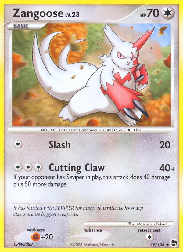 Zangoose #59 Great Encounters Pokemon card
