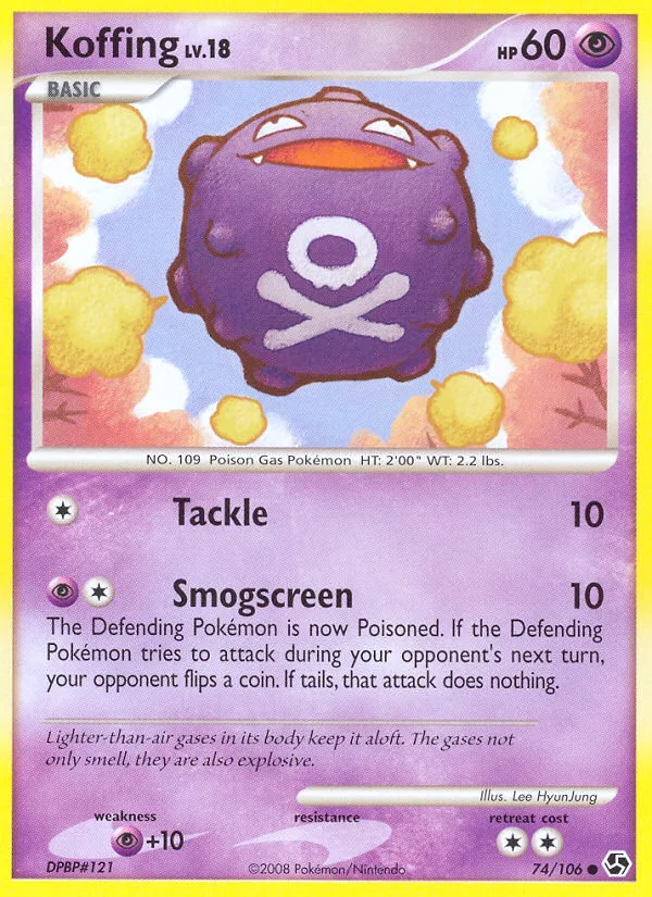 Koffing #74 Great Encounters Pokemon card