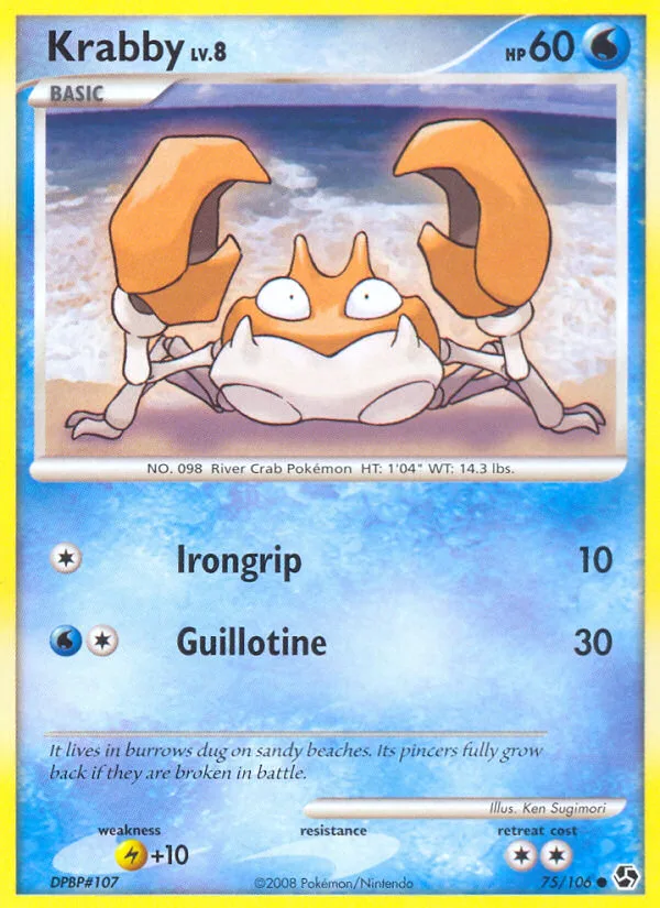 Krabby #75 Great Encounters Pokemon card