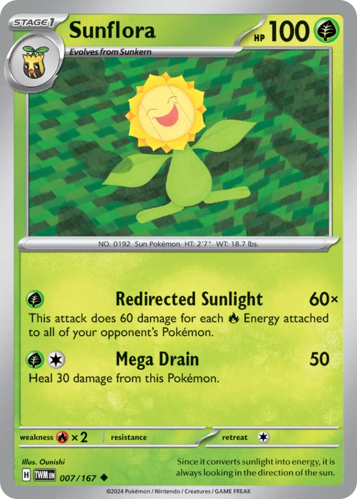 Sunflora #7 Twilight Masquerade Pokemon card