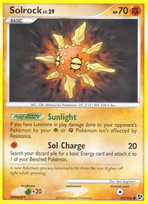 Solrock #85 Great Encounters Pokemon card