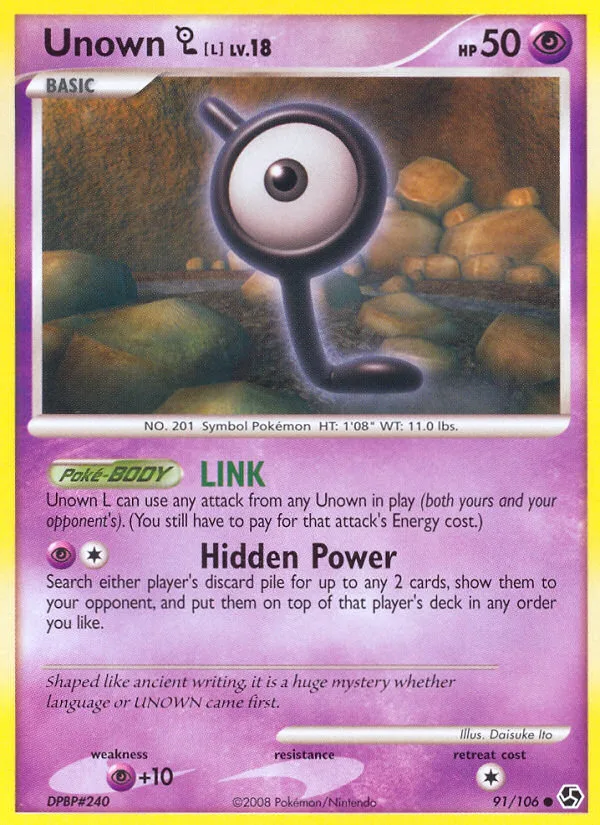 Unown [L] #91 Great Encounters Pokemon card