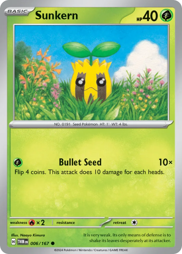 Sunkern #6 Twilight Masquerade Pokemon card