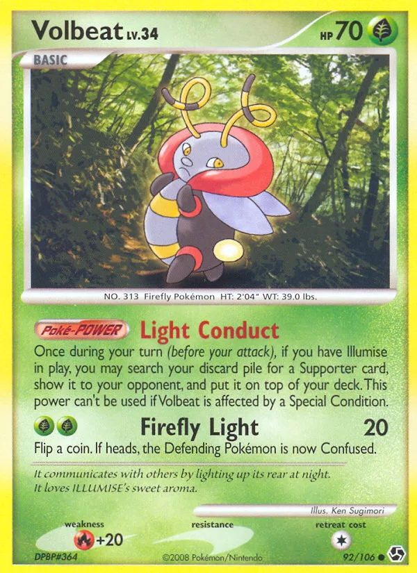 Volbeat #92 Great Encounters Pokemon card