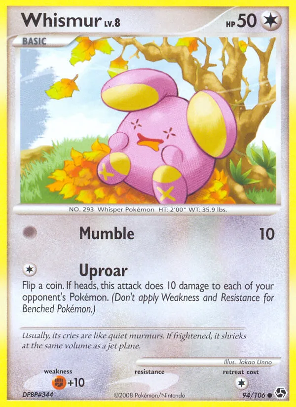 Whismur #94 Great Encounters Pokemon card