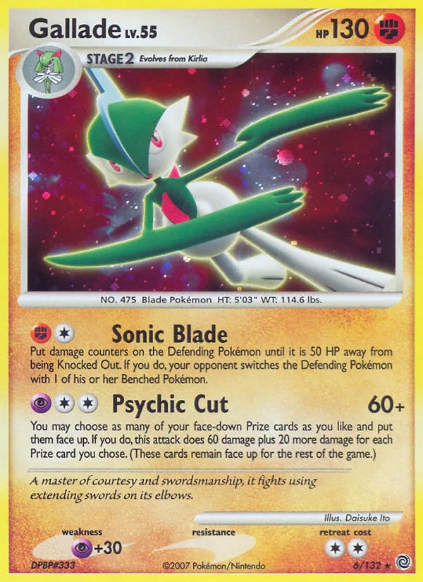 Gallade #6 Secret Wonders Pokemon card