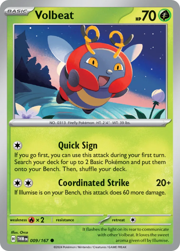 Volbeat #9 Twilight Masquerade Pokemon card