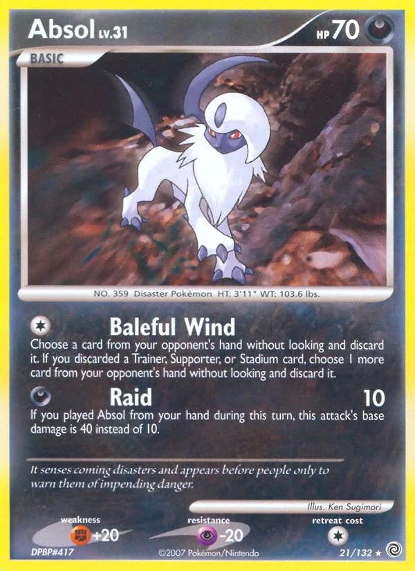 Absol #21 Secret Wonders Pokemon card