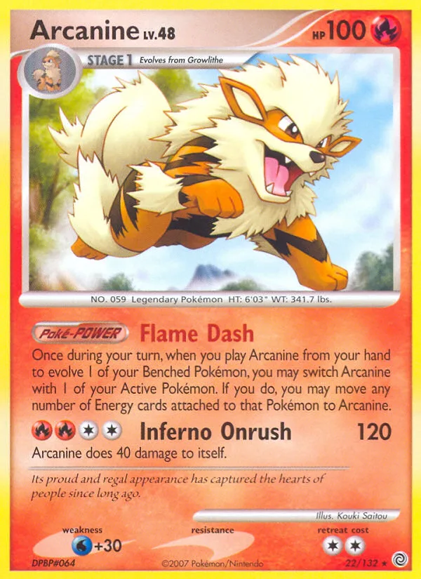 Arcanine #22 Secret Wonders Pokemon card